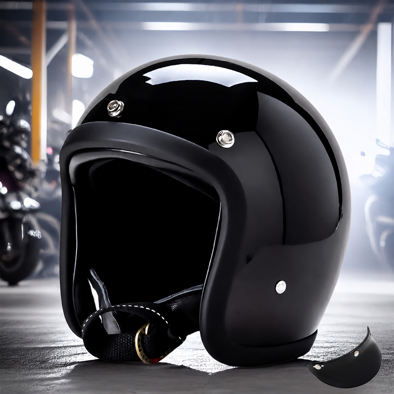 Lightweight Vintage Motorcycle Helmet – DOT & ECE Certified for Safety