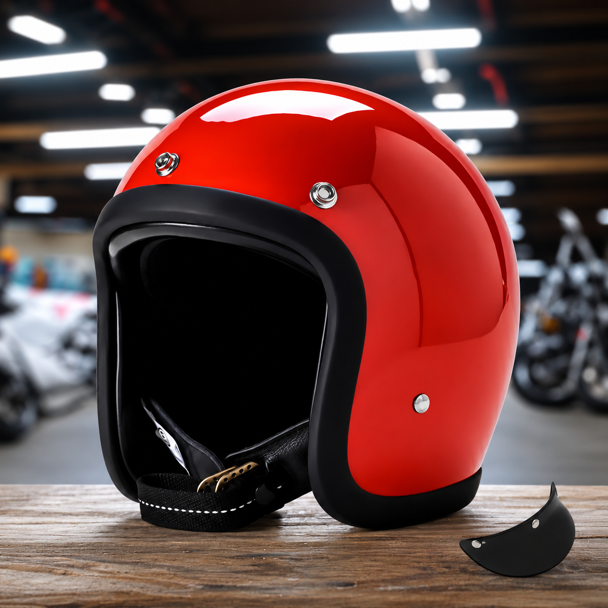 Lightweight Vintage Motorcycle Helmet – DOT & ECE Certified for Safety