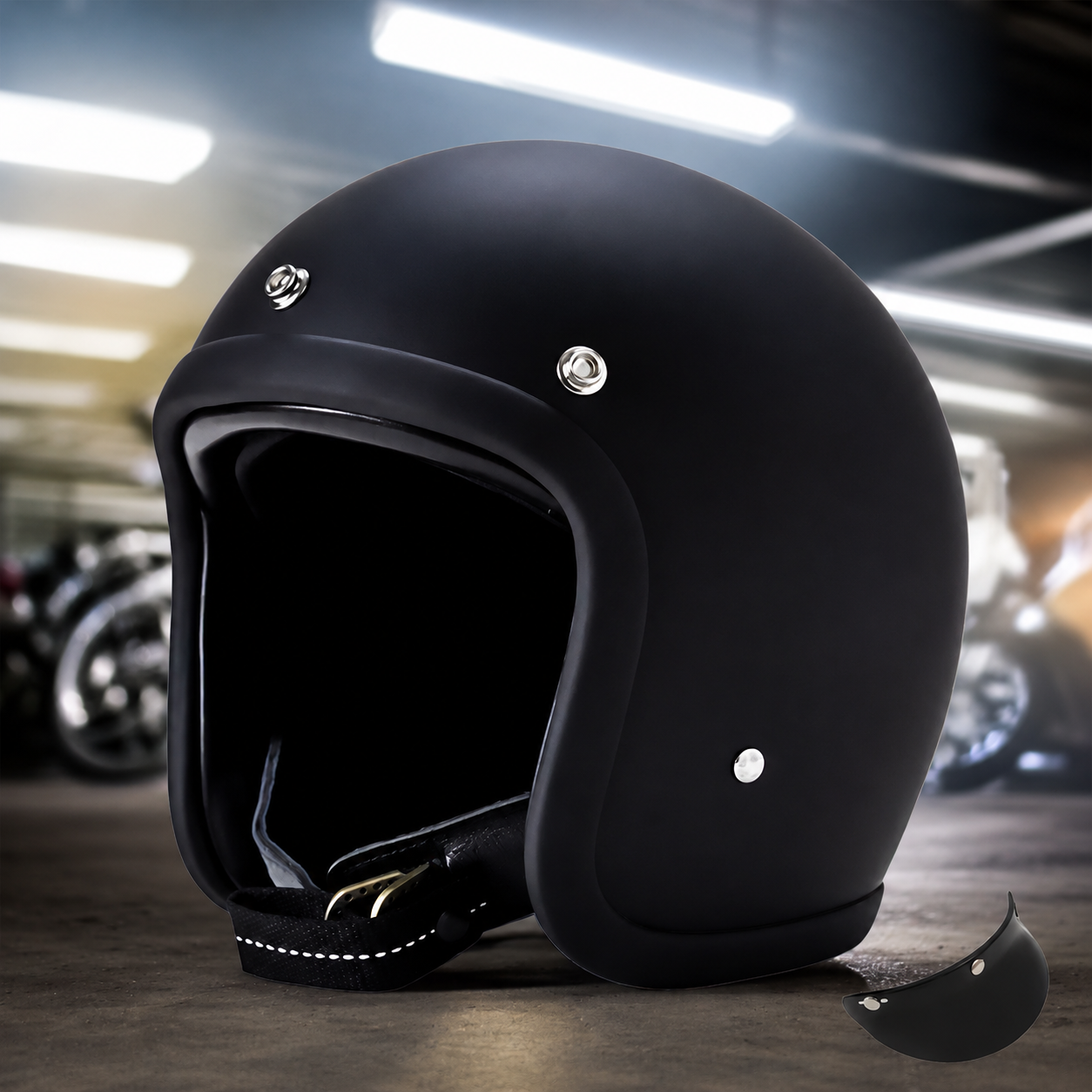 Lightweight Vintage Motorcycle Helmet – DOT & ECE Certified for Safety