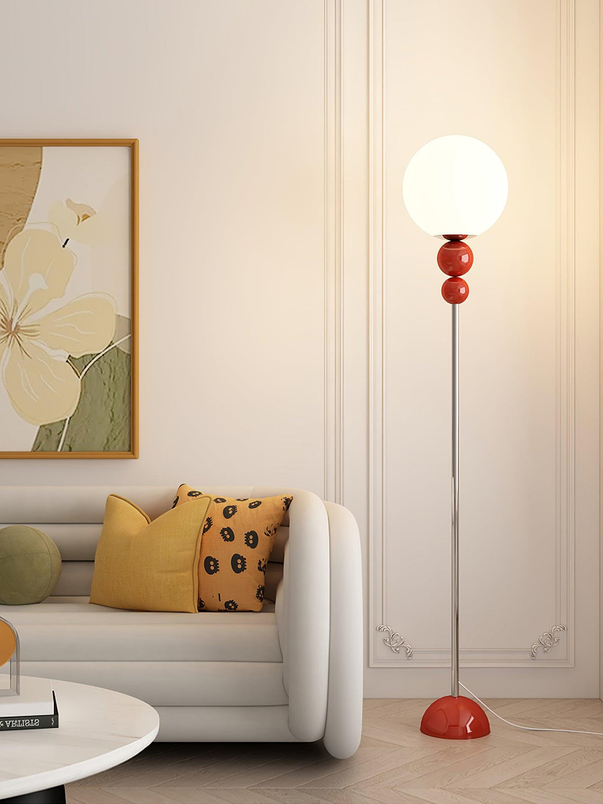 Sophisticated Stand Lamp – Sleek Metal & Glass Design