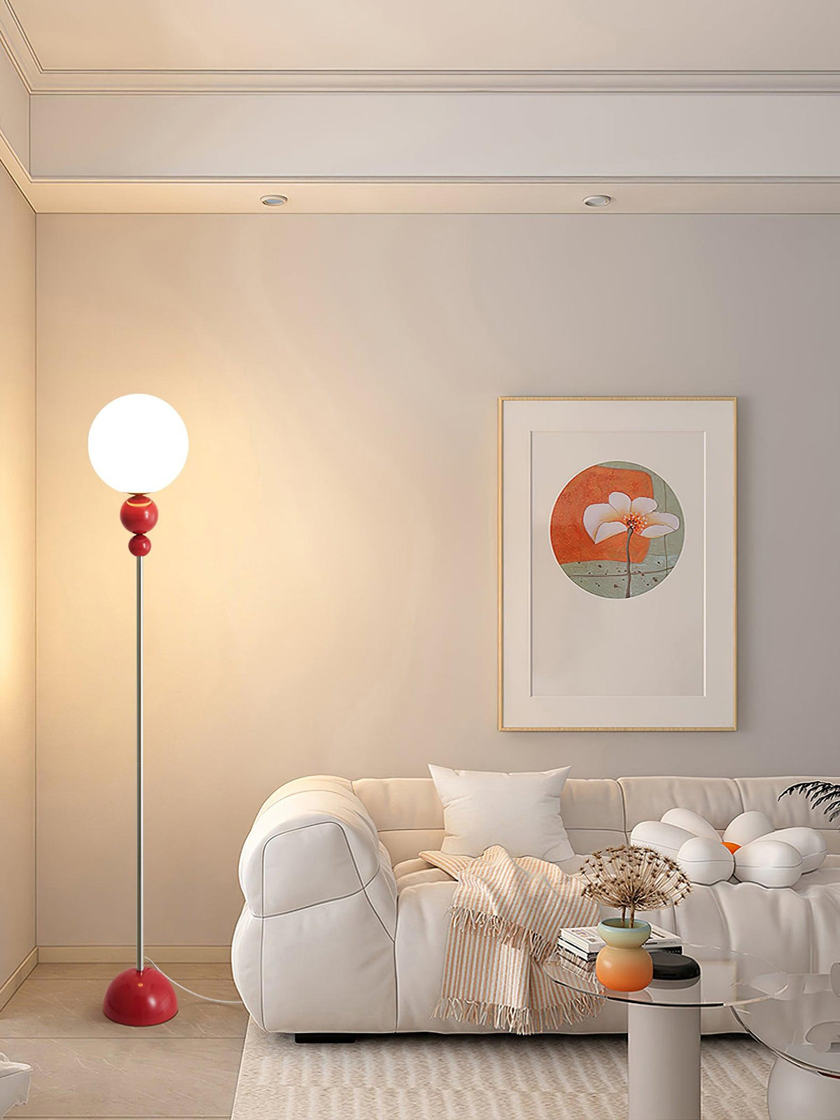 Sophisticated Stand Lamp – Sleek Metal & Glass Design
