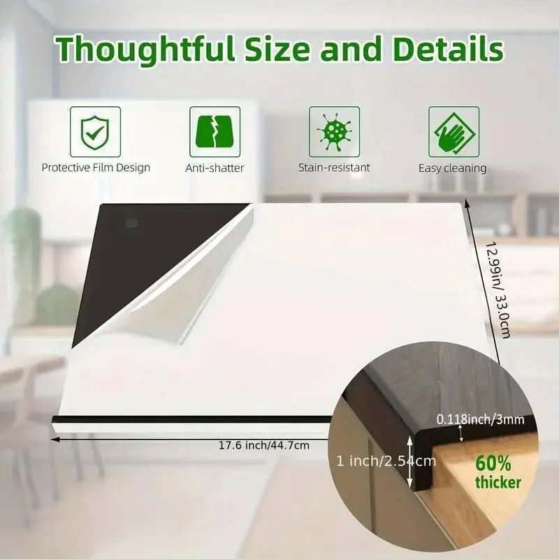 Elegant ClearChef Acrylic Cutting Board with Safety Edge
