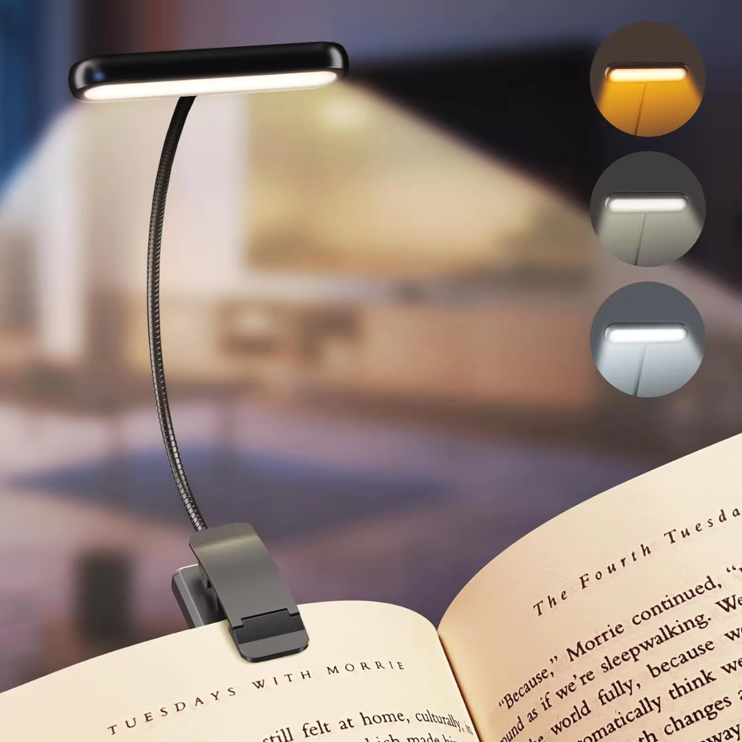 Clip-On LED Lamp with Adjustable Brightness and Color Settings