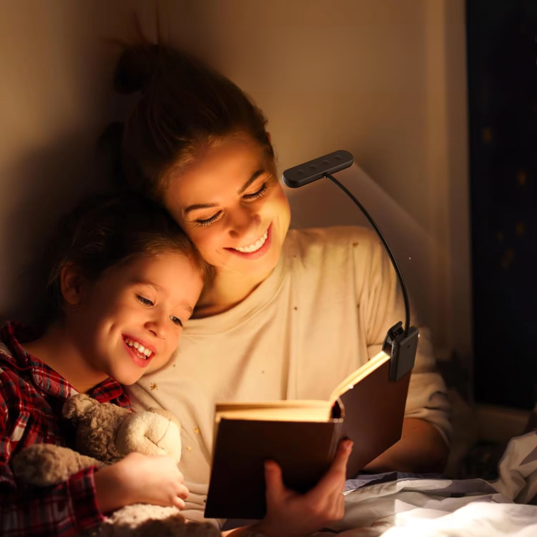 Clip-On LED Lamp with Adjustable Brightness and Color Settings
