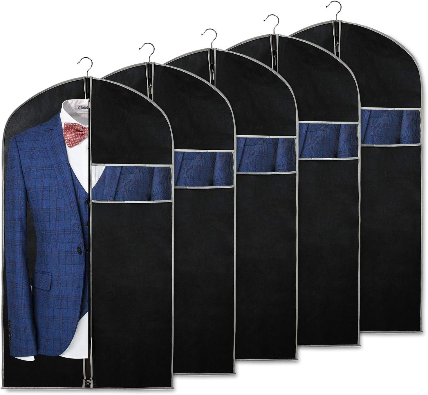 Breathable Garment Bags - 10-Pack Storage Covers with Clear Window for Home and Travel
