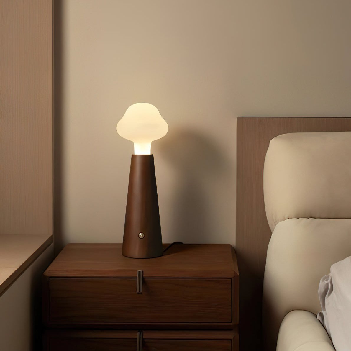 Aurora Glow Sculpted Table Lamp with Wood and Metal Accents