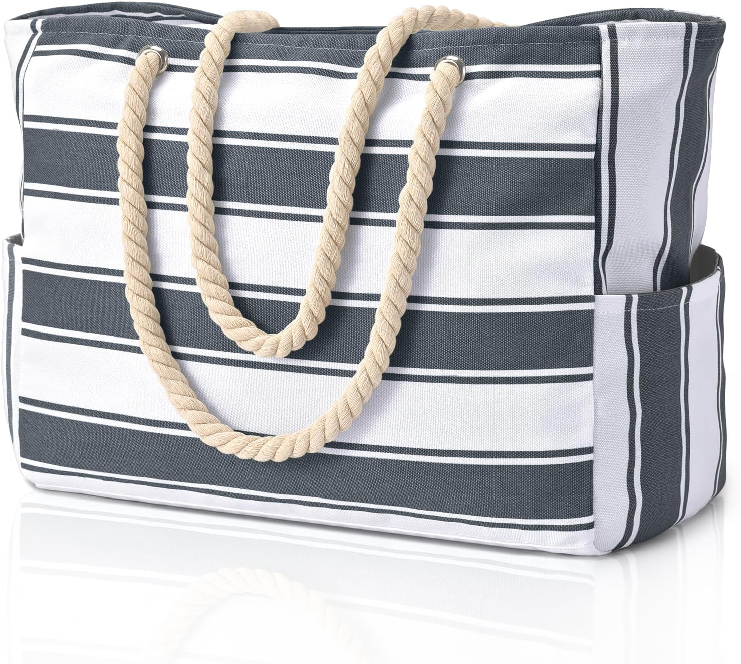 Oversized Waterproof Beach Tote Bag with Multiple Pockets – Lightweight Design