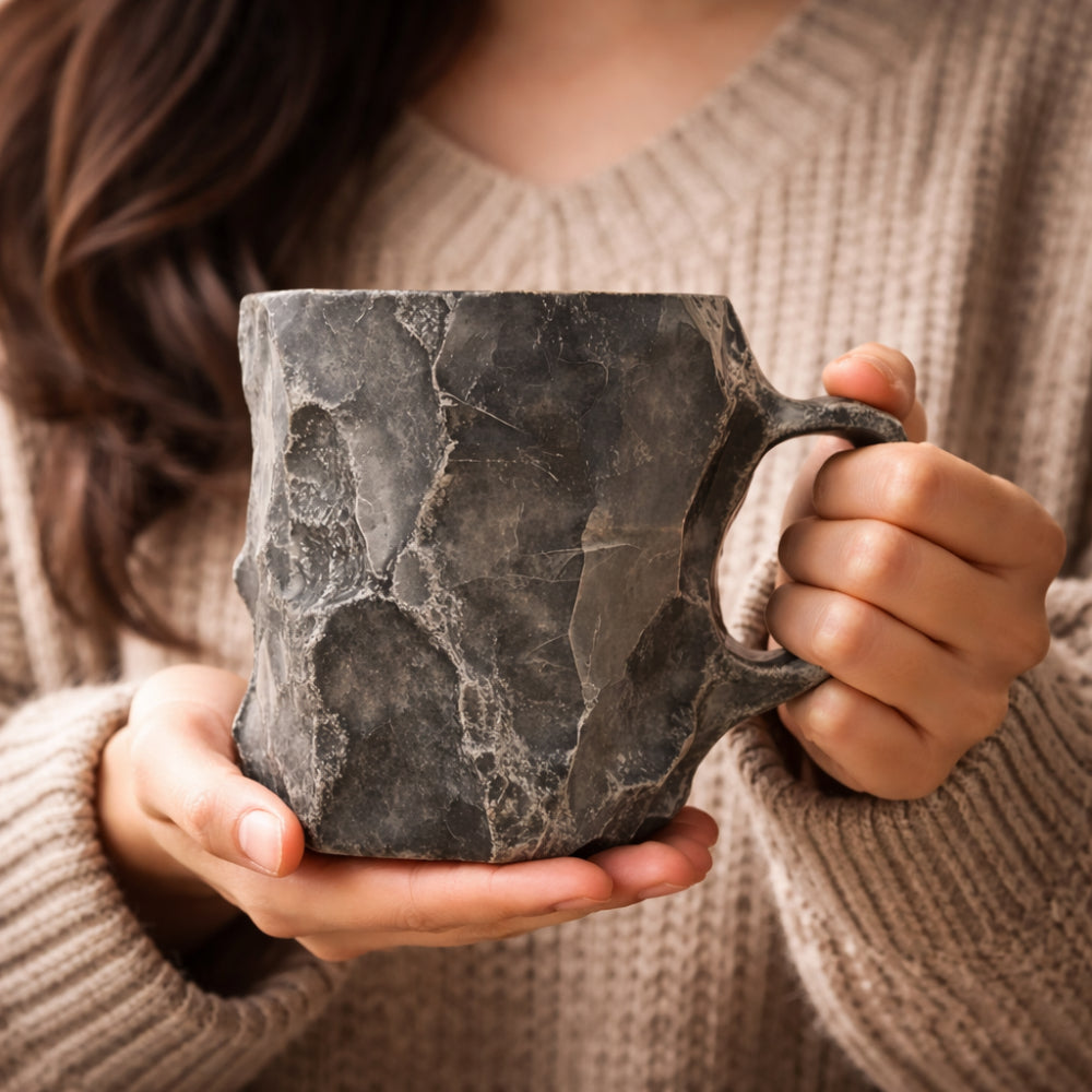 Artisan Stone Finish Coffee Cup for Everyday Use