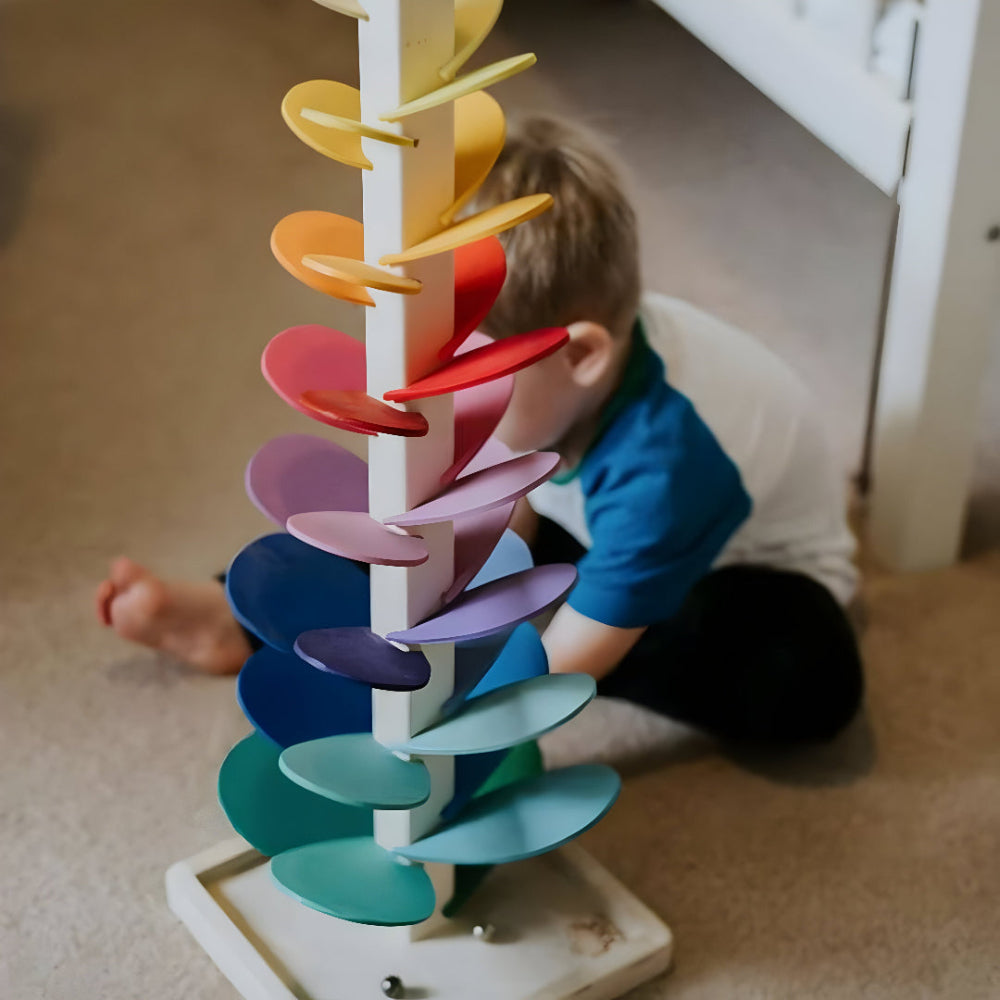 Vibrant Wooden Ball Track for Kids – Engaging Educational Toy