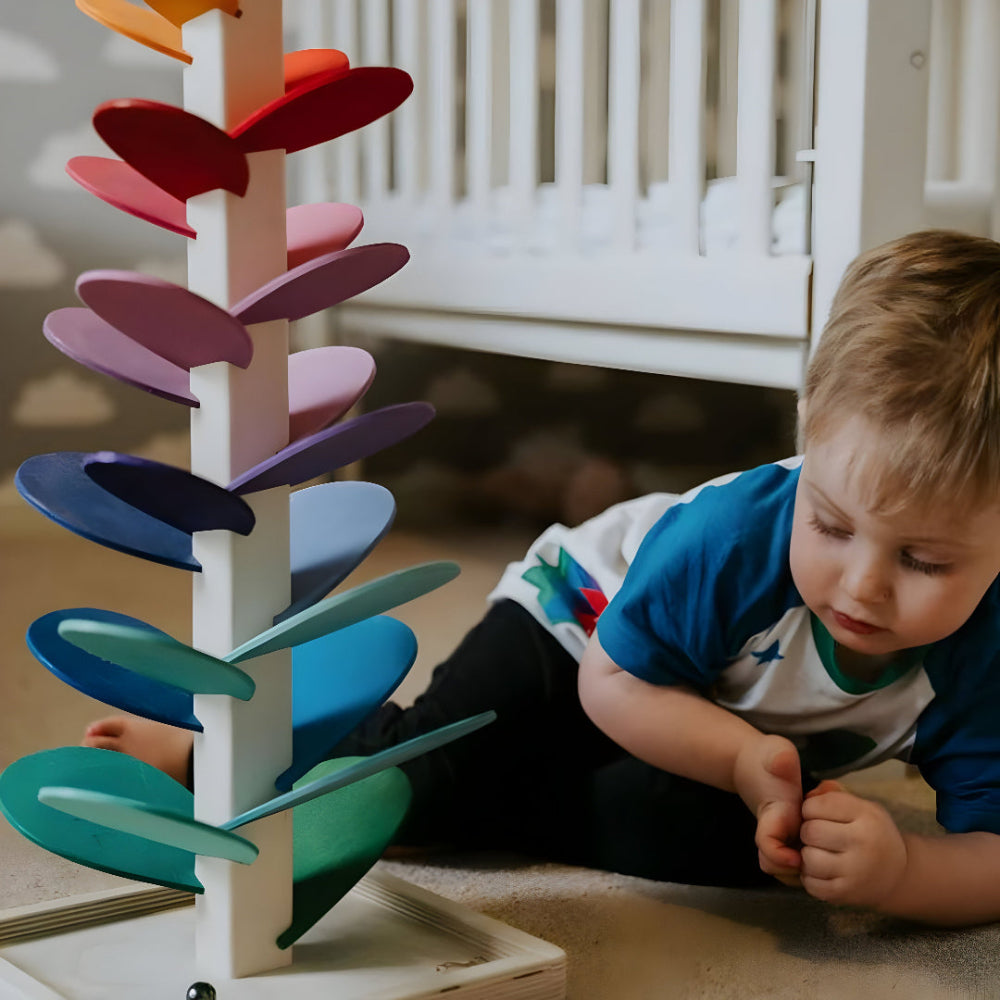 Vibrant Wooden Ball Track for Kids – Engaging Educational Toy
