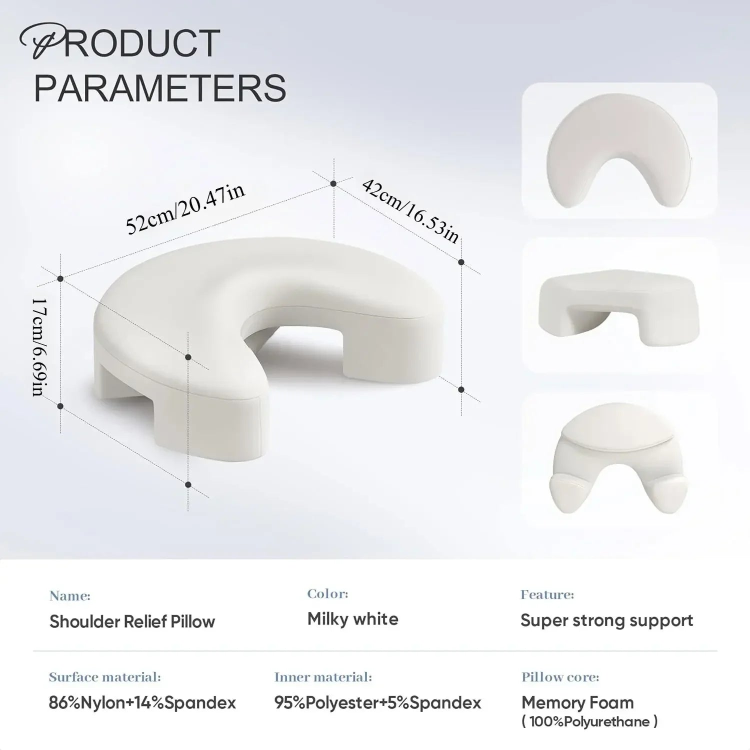 3-Layer Neck Support Pillow with Arm Channels for Side Sleepers
