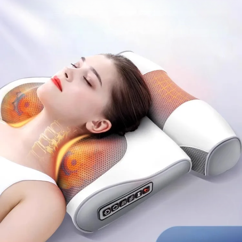 Heated Massage Pad for Neck and Back – Ergonomic Design for Pain Relief