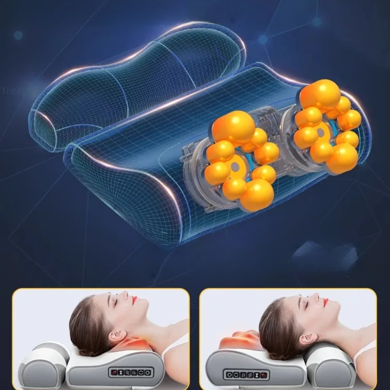 Heated Massage Pad for Neck and Back – Ergonomic Design for Pain Relief