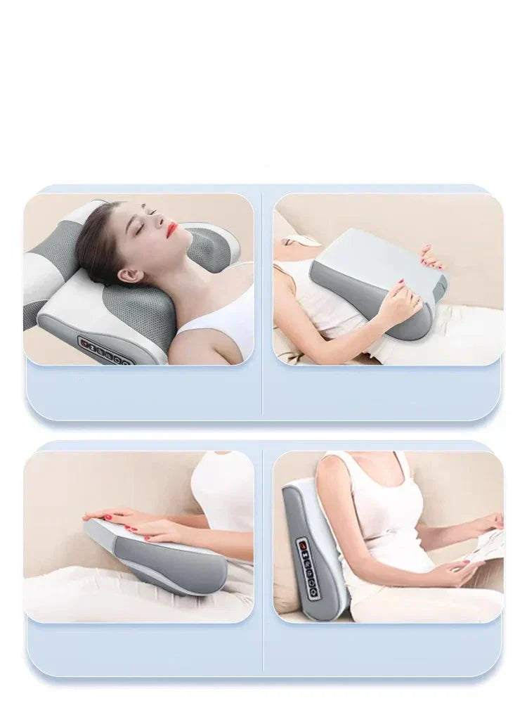 Heated Massage Pad for Neck and Back – Ergonomic Design for Pain Relief