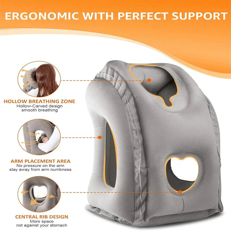 Ergonomic Travel Neck and Head Pillow with 45° Support – Compact Design