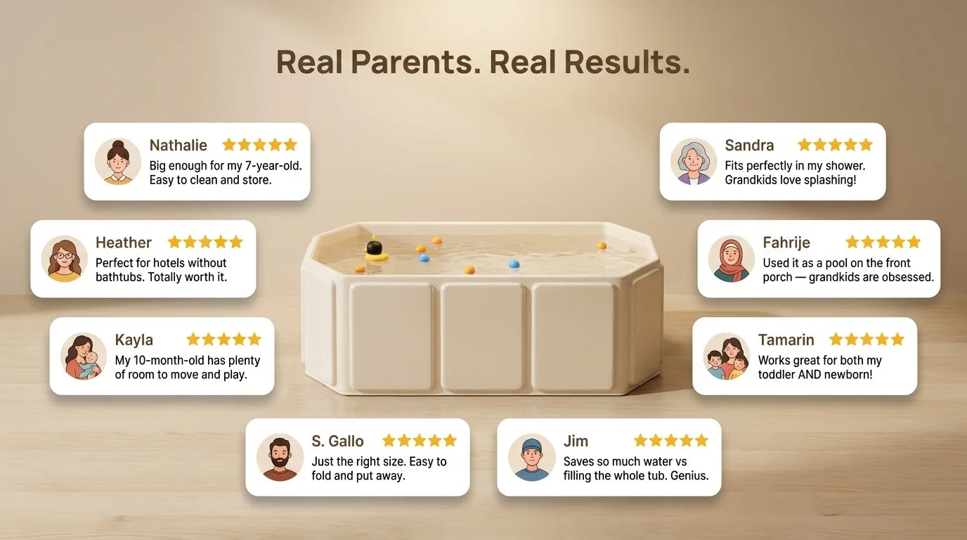 Portable Foldable Bathtub for Infants and Toddlers | Non-Slip | Blue | 76x38x25cm