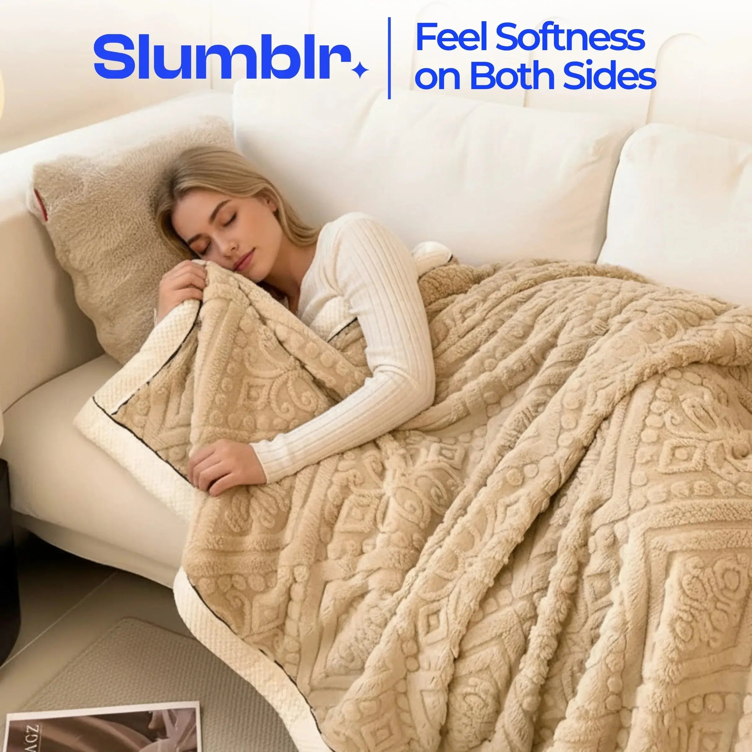 Reversible Thick Blanket - Double-Sided Soft and Breathable Fabric for All Seasons