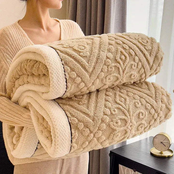 Reversible Thick Blanket - Double-Sided Soft and Breathable Fabric for All Seasons