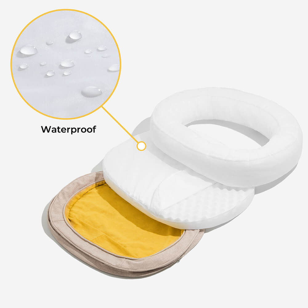 Waterproof Orthopedic Pet Bed with Removable Cover – Cotton Fleece & Velveteen, Sizes M, L, XL