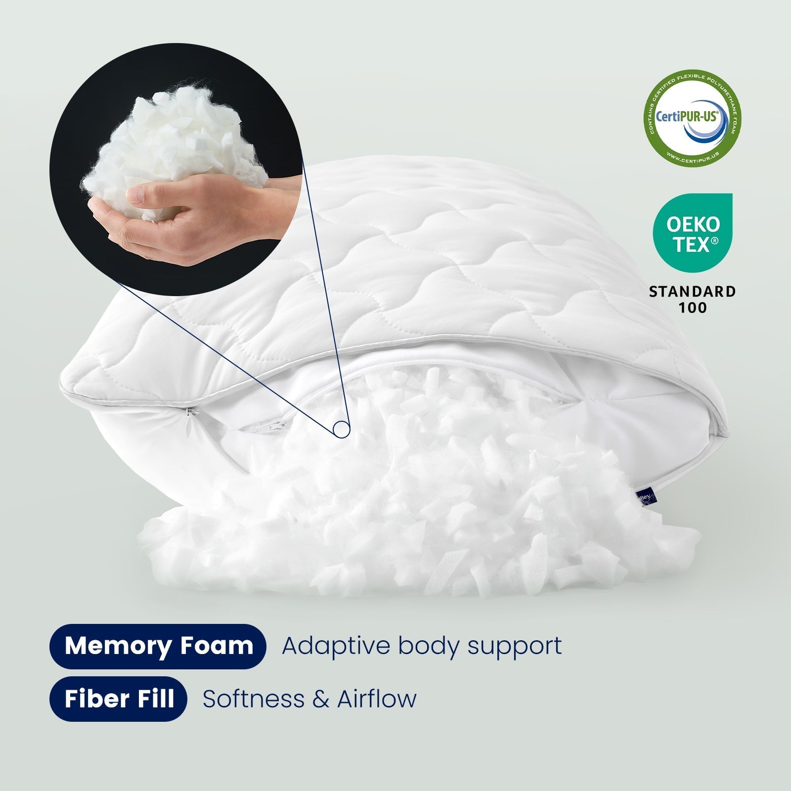 Adjustable Cooling Fabric Body Pillow for Pregnancy and Sleep Support