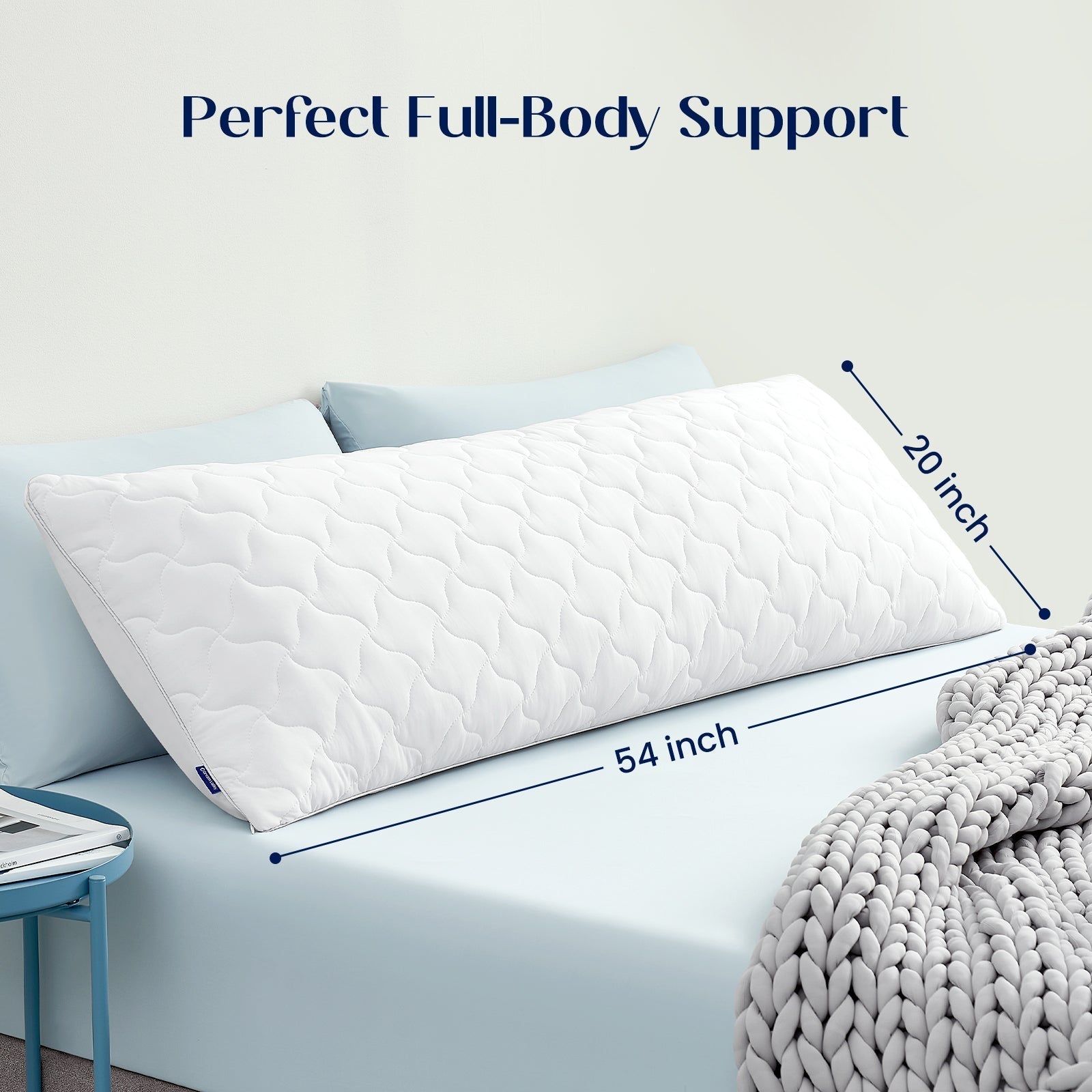 Adjustable Cooling Fabric Body Pillow for Pregnancy and Sleep Support