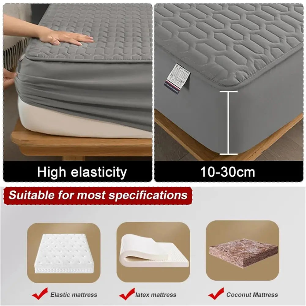Waterproof Mattress Protector with Latex Layer - Soft Cotton Comfort