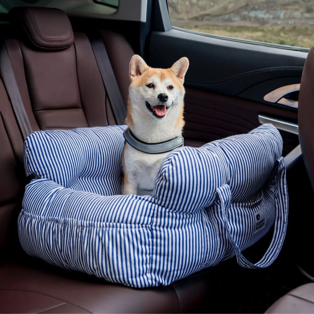 Dog Car Seat Bed with Adjustable Safety Straps & Non-Slip Base for Travel