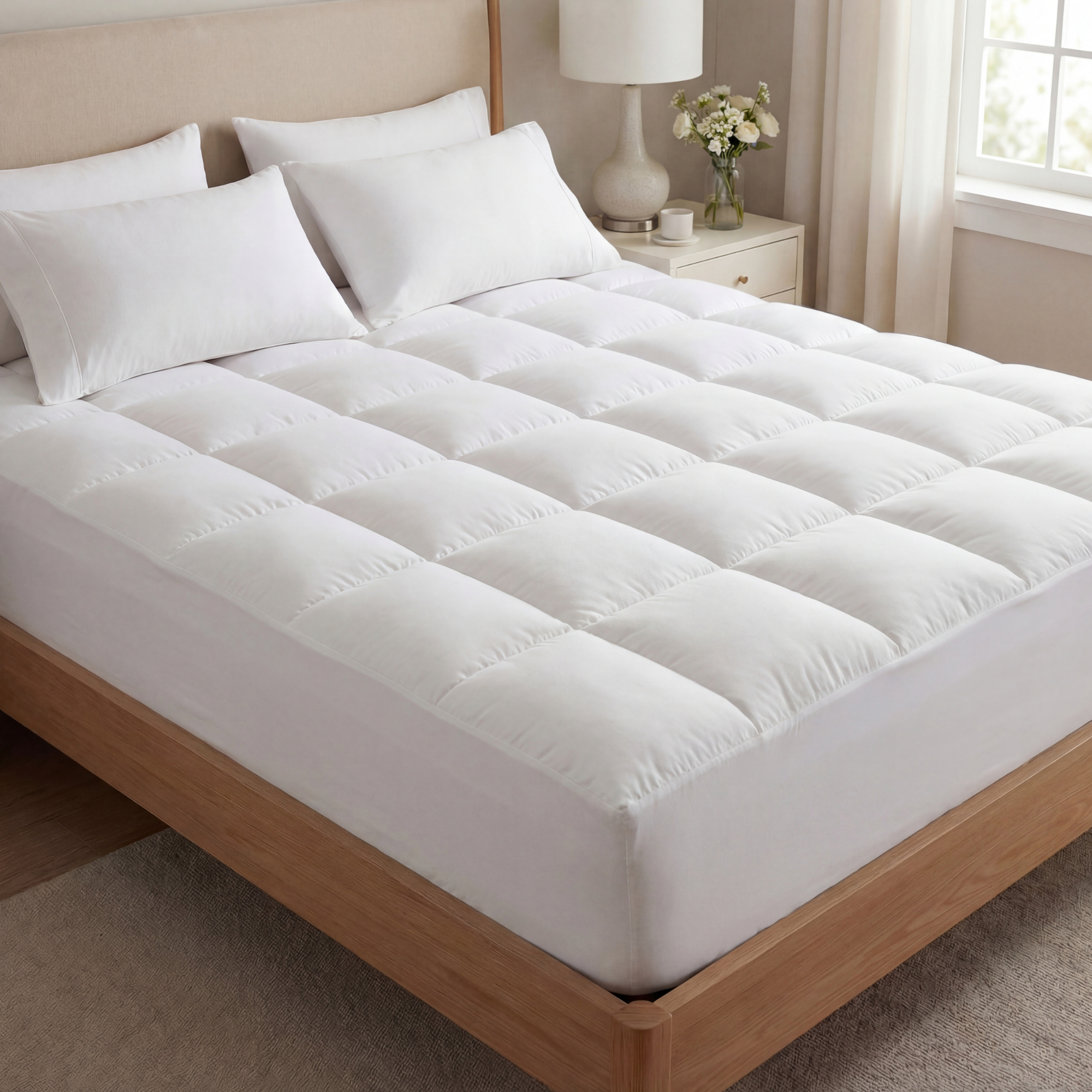 Cooling Mattress Topper for Comfortable Sleep | 1000GSM Soft & Breathable