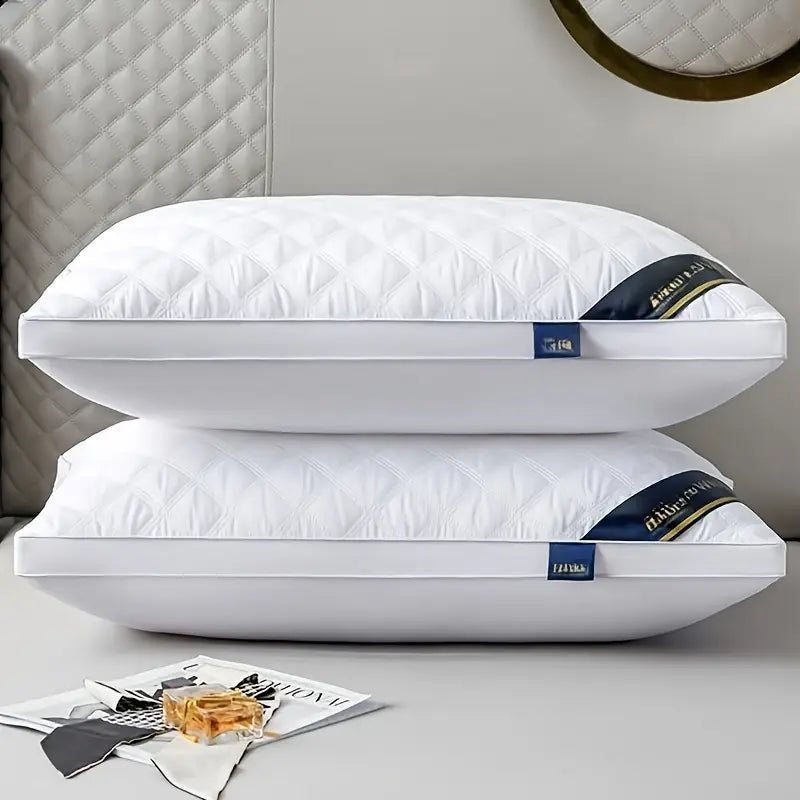 Hypoallergenic Pillow Set for Side & Back Sleepers - 2 Pack with 3D Cover