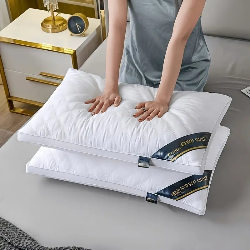 Hypoallergenic Pillow Set for Side & Back Sleepers - 2 Pack with 3D Cover