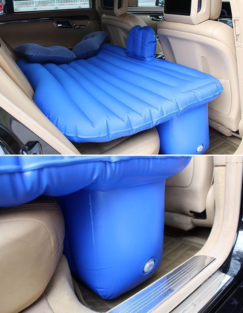 Inflatable Car Mattress with T-Support and Cushions for Travel and Camping