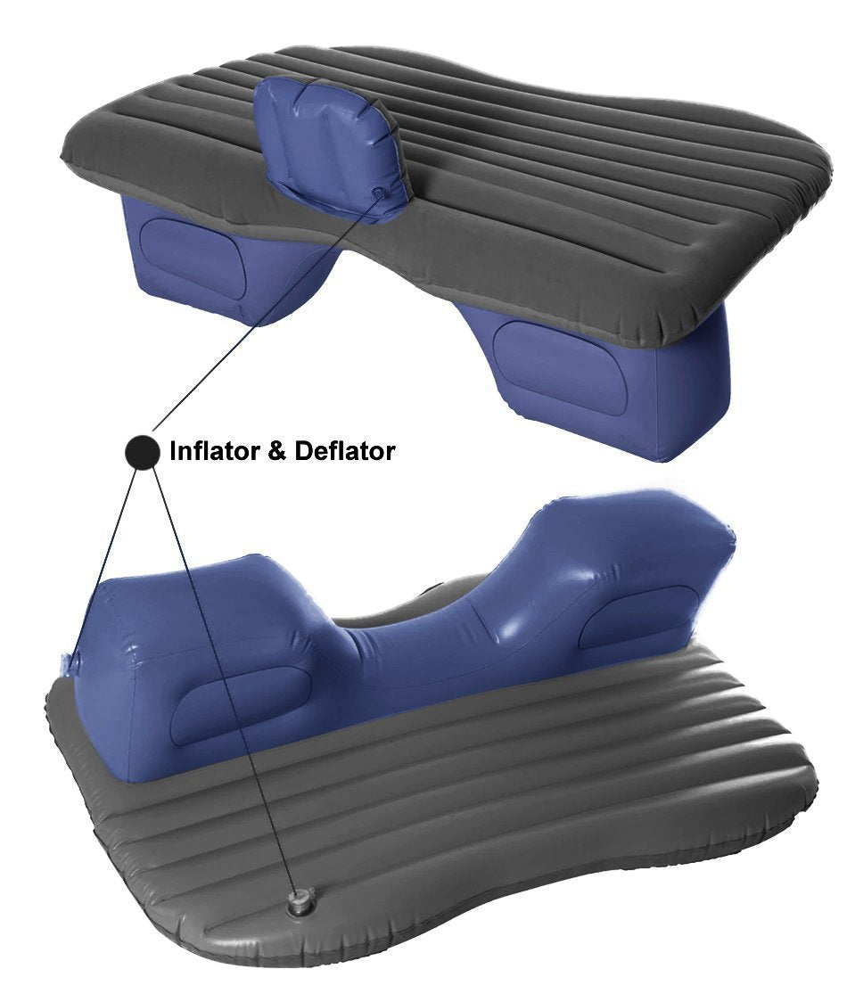 Inflatable Car Mattress with T-Support and Cushions for Travel and Camping