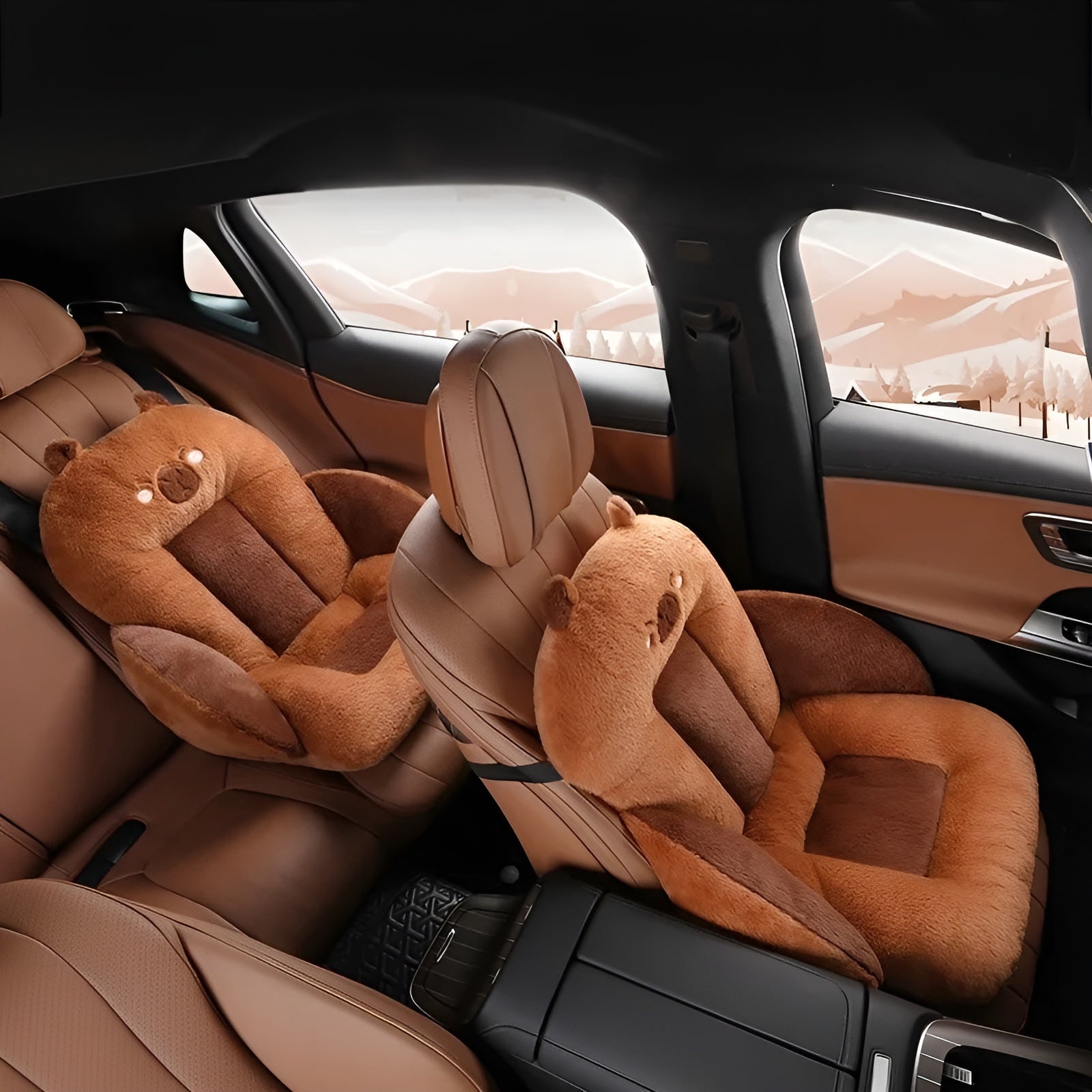 Cartoon-Themed Car Seat Cushion with Thick Padding for Home, Office, Vehicle