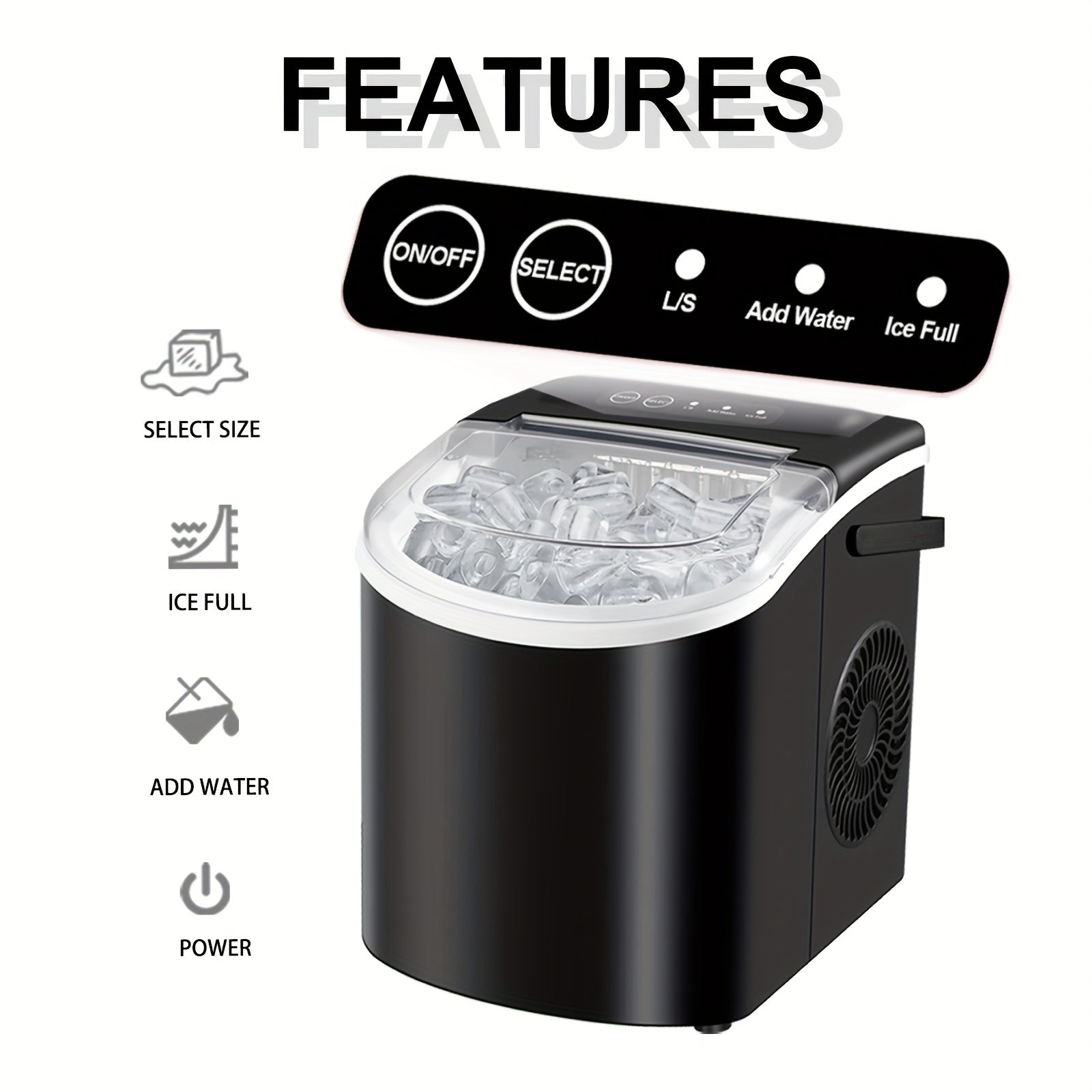 Portable Countertop Ice Machine – Fast Ice Production for Home & Office