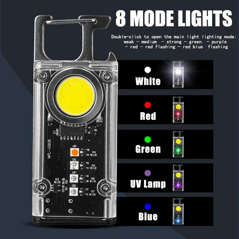 Mini Keychain Flashlight - Rechargeable Torch with Bright LED for Navigation