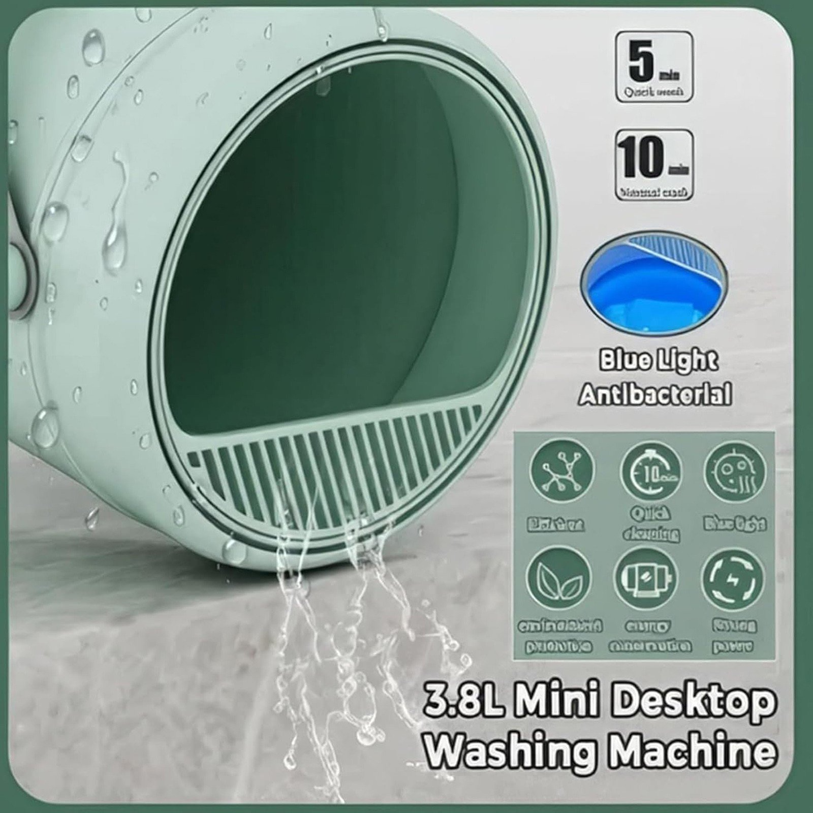 Portable Mini Washer with Fast Wash Settings | Ideal for Delicate Fabrics