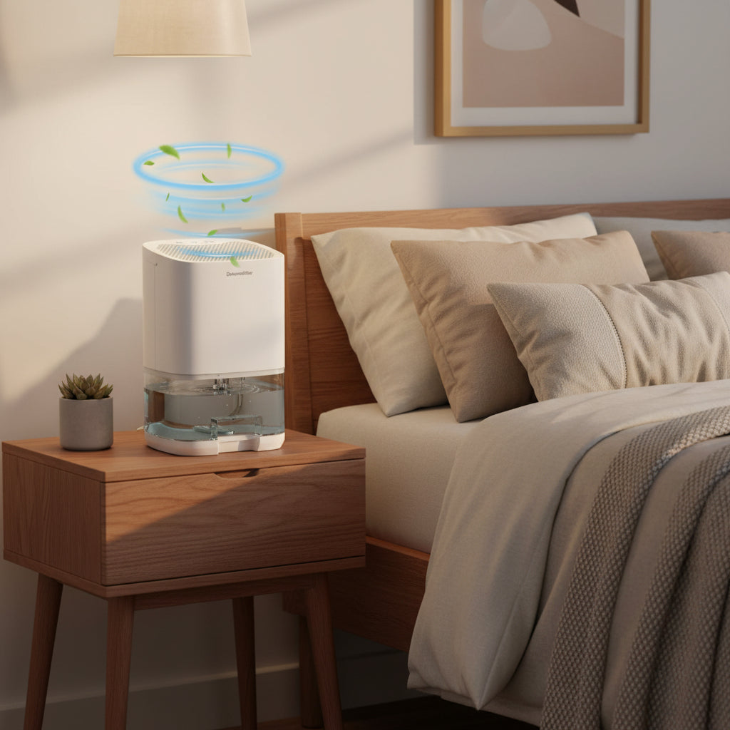 Portable Dehumidifier with Night Light and Air Filter for Small Spaces