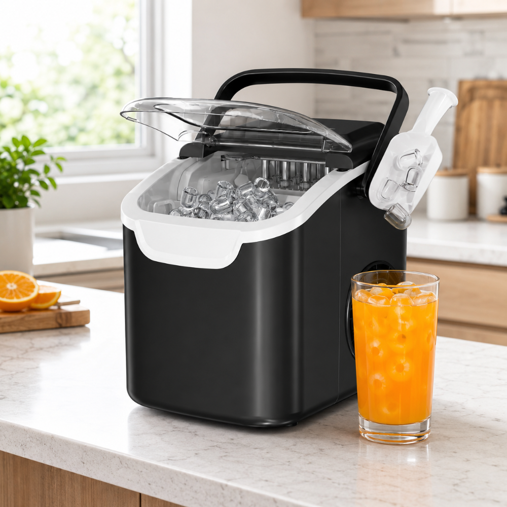 Portable Ice Maker for Home and Outdoor – Quick Ice Production & Self-Cleaning