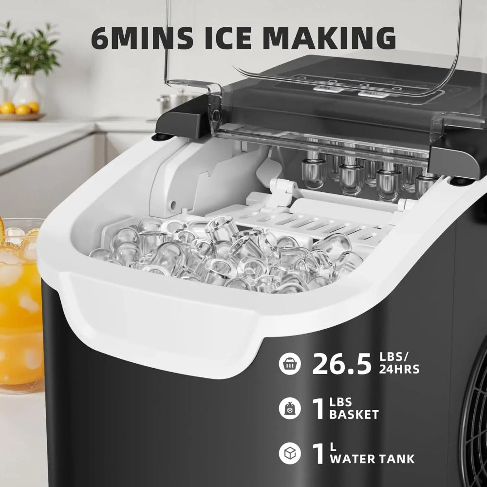 Portable Ice Maker for Home and Outdoor – Quick Ice Production & Self-Cleaning