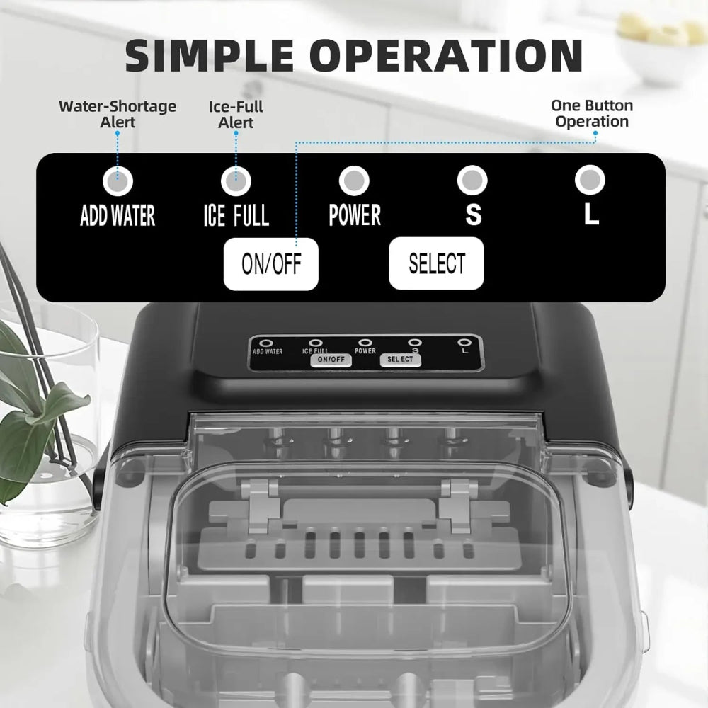 Portable Ice Maker for Home and Outdoor – Quick Ice Production & Self-Cleaning