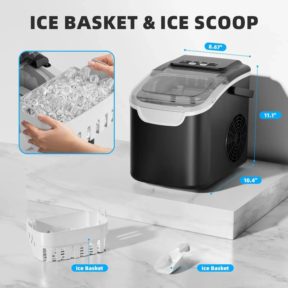 Portable Ice Maker for Home and Outdoor – Quick Ice Production & Self-Cleaning