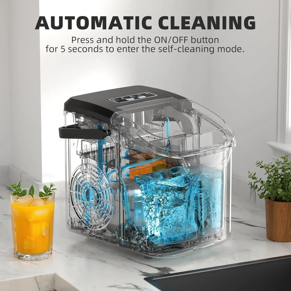Portable Ice Maker for Home and Outdoor – Quick Ice Production & Self-Cleaning