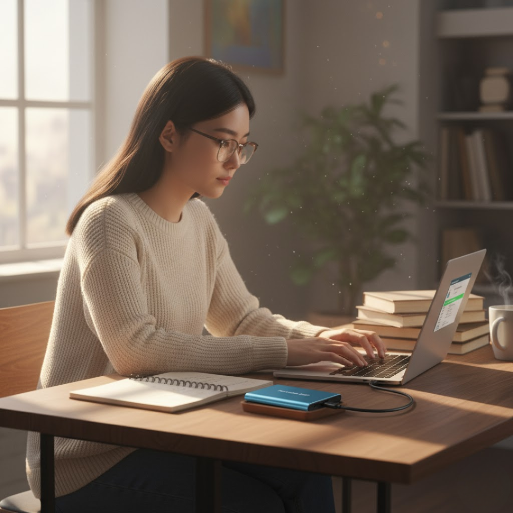 Fast USB-C External Hard Drive – Compact Portable SSD with 1050 MB/s Speed