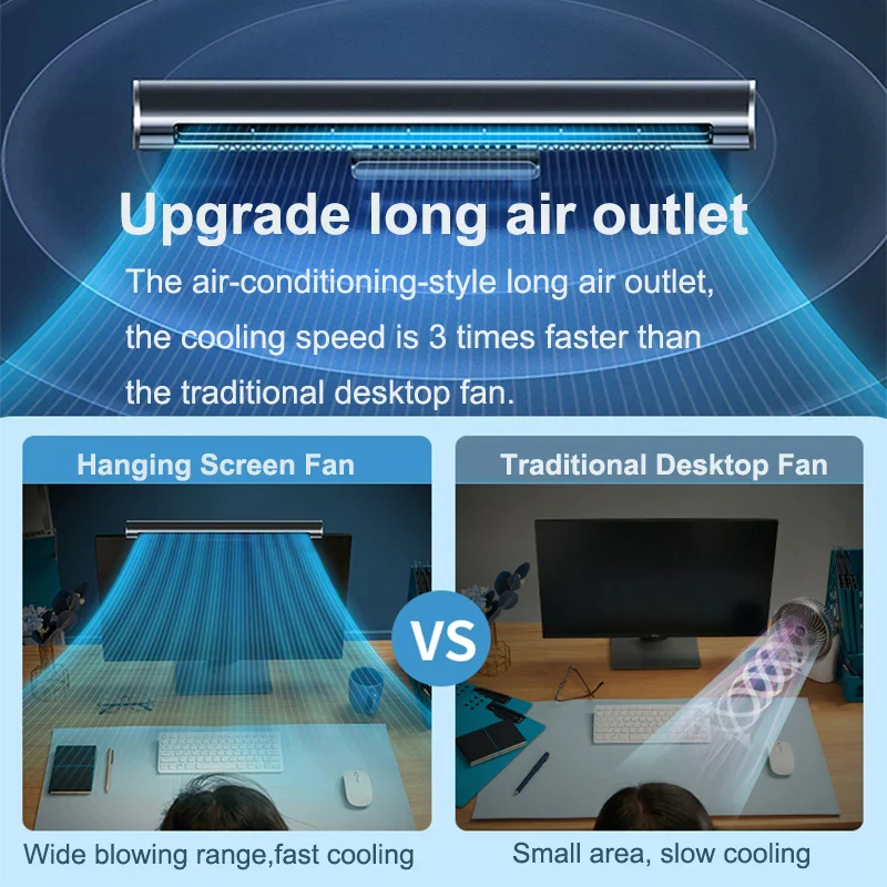 Bladeless Desk Fan with USB – Adjustable Airflow for Quiet Cooling