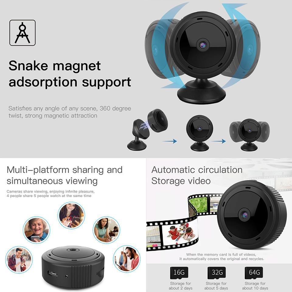 1080P Wireless Security Camera with Night Vision – Compact WiFi Surveillance