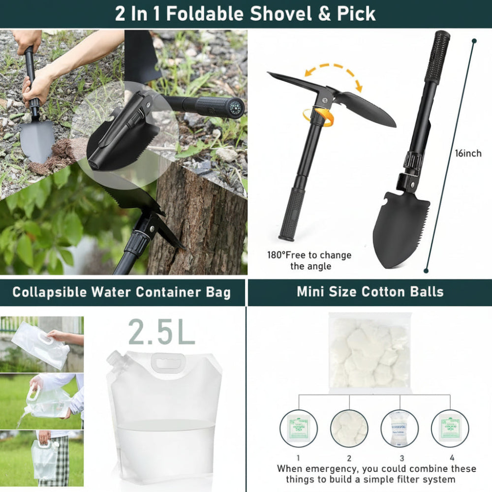 Emergency Preparedness Set | 262-Piece Survival Gear with First Aid Supplies