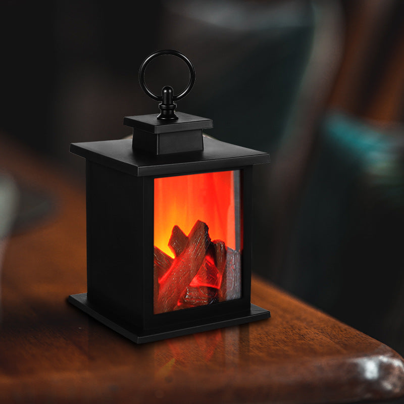 Vintage-Style LED Table Lamp with Cozy Flame Effect