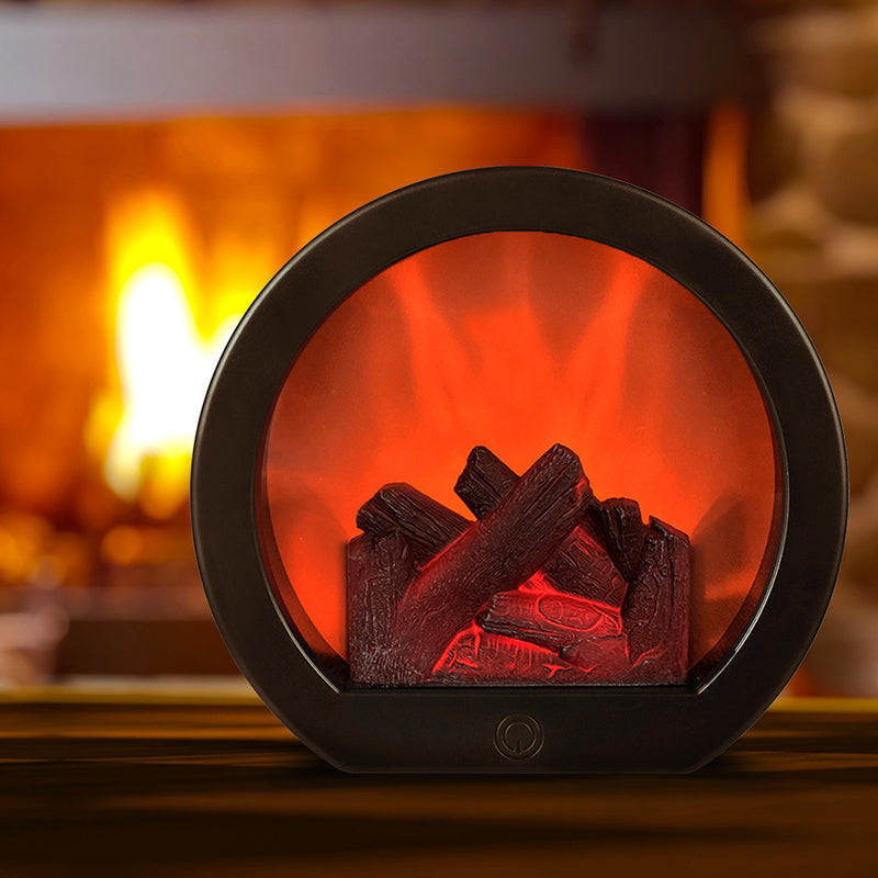 Vintage-Style LED Table Lamp with Cozy Flame Effect