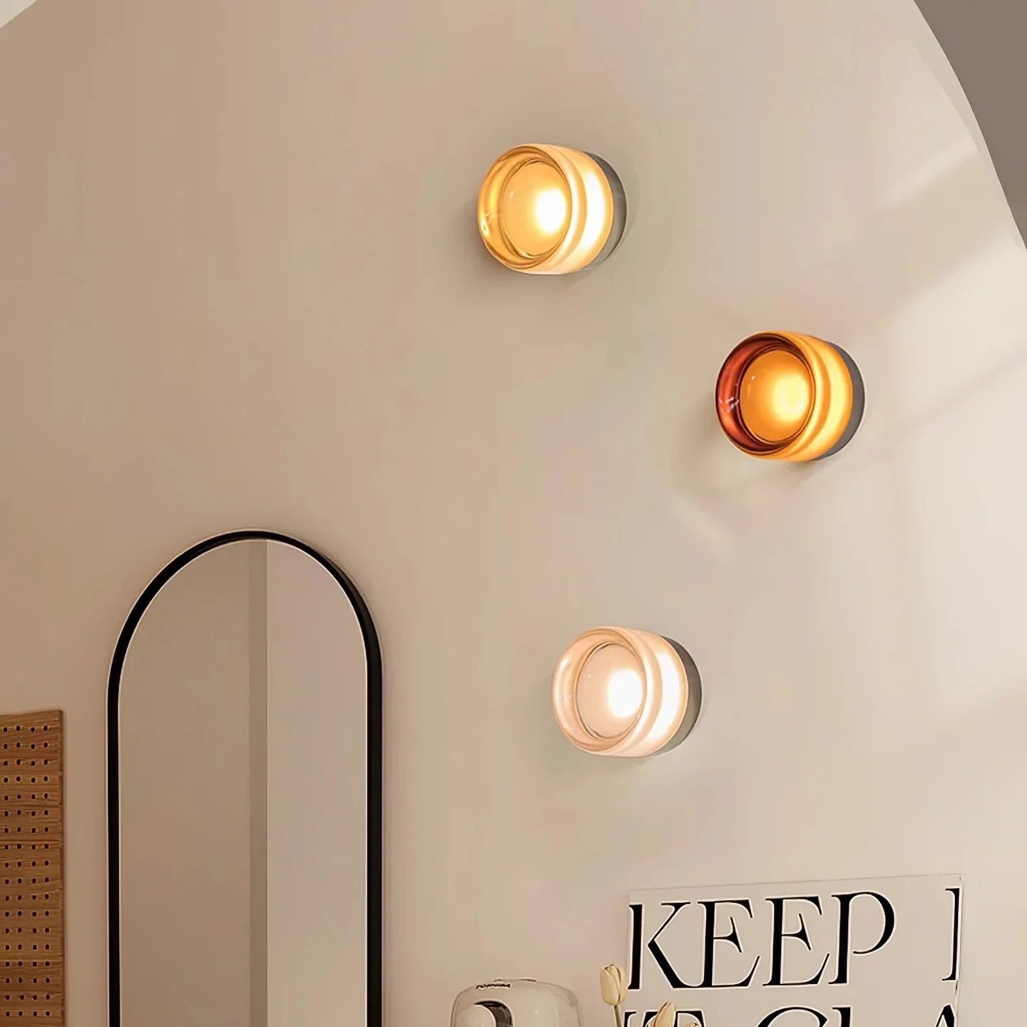 Energy-Efficient Wall Sconce with Dimpled Glass - Modern LED Lighting