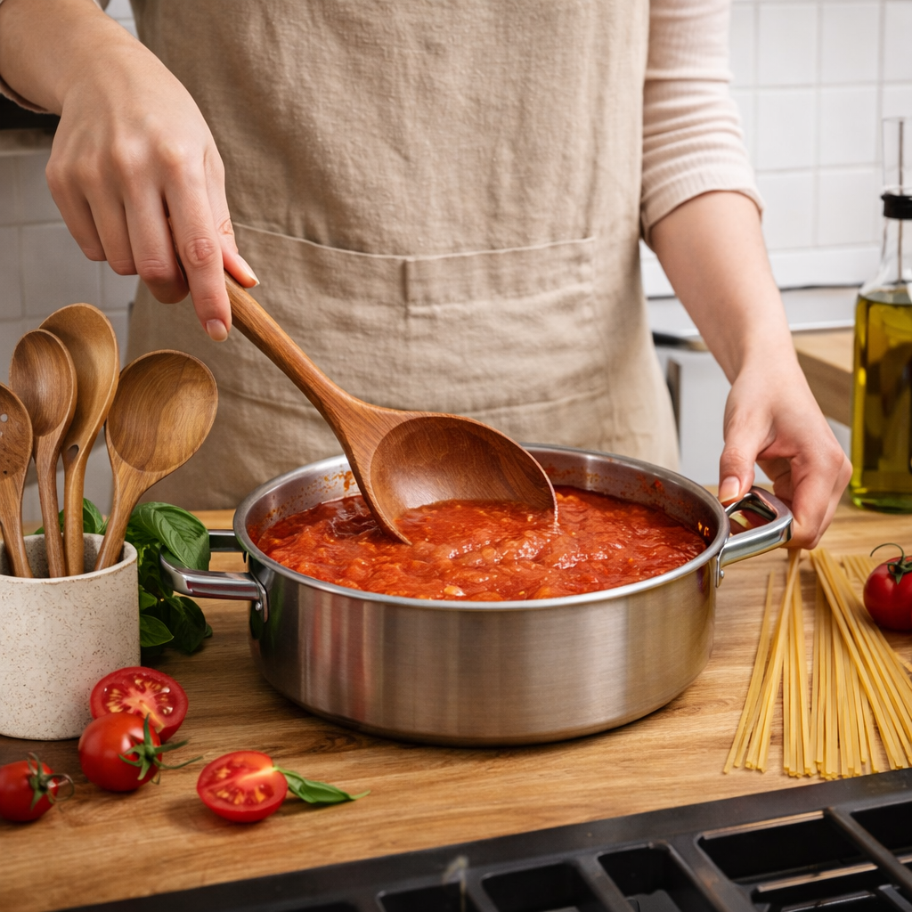 Eco-Friendly Wooden Kitchen Utensil Set for Everyday Cooking